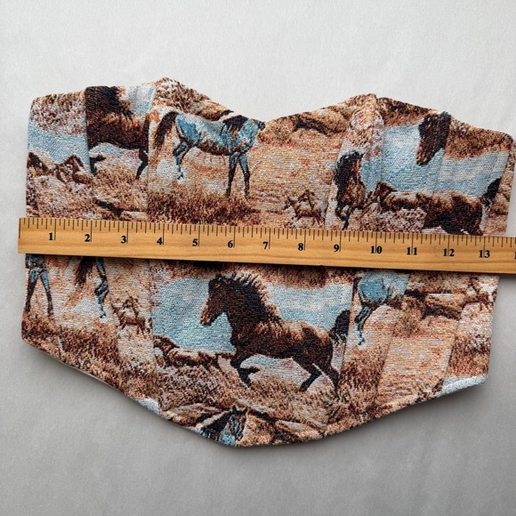 Isalis Horse Tapestry Corset Top Western Chic Size S - Picture 5 of 7